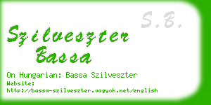 szilveszter bassa business card